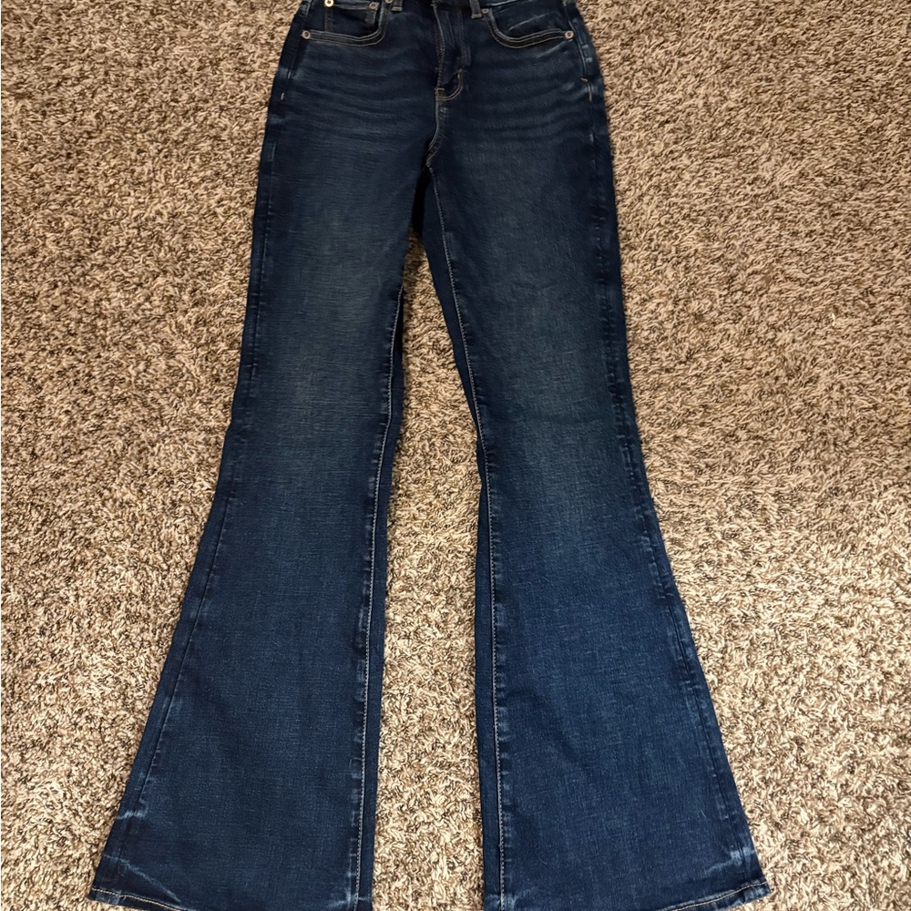 American Eagle Outfitters Blue Flare Jeans Retro Style